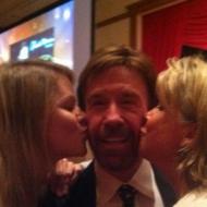 Alissa Eubanks, Chuck Norris and Dawn Douglas Cox at UFAF banquet #1